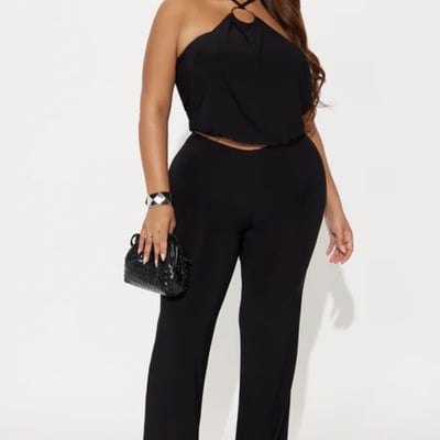 Halter top flare pant set