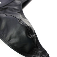 5PK Men's Sexy lingerie gay underwear faux leather tagless pouch t-string thong underpants C41 - Thumbnail 4