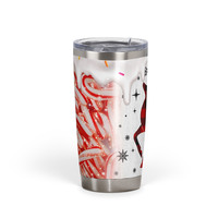 Plaid Reindeer Christmas Drip Tumbler - Candy Cane, Faux Icing & Buffalo Check 20 oz Fat Tumbler DS - Thumbnail 2