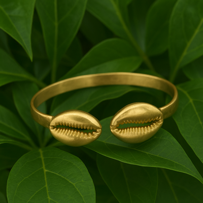  Cowrie Shell Brass Bracelet