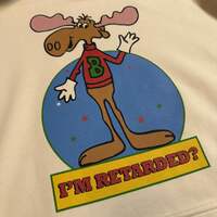 I'M RETARDED? - Ivory Cotton T Shirt - Thumbnail 1