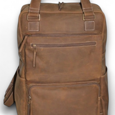 Crafted leather camel crazy horse back pack laptop bag accessories travelling backpack - Thumbnail 3