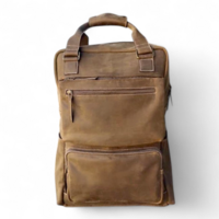 Crafted Leather Camel Crazy Horse Back Pack Laptop Bag Accessories Travelling Backpack - Thumbnail 6