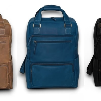 Crafted leather camel crazy horse back pack laptop bag accessories travelling backpack