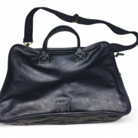 Crafted Leather Black Leather Dual Zip Laptop Bag  - Thumbnail 4