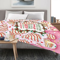 Funny Christmas Blanket - I Wouldn't Do Anything For A Klondike Bar But I Would Do Some Sketchy Stuff For Christmas Tree Cakes - Fleece Throw - Thumbnail 3