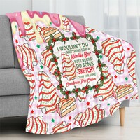 Funny Christmas Blanket - I Wouldn't Do Anything For A Klondike Bar But I Would Do Some Sketchy Stuff For Christmas Tree Cakes - Fleece Throw - Thumbnail 4