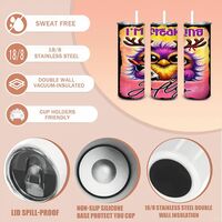 I'm Freaking Jolly Tumbler - Funny Ostrich 20oz Skinny Tumbler with Lid and Straw - Colorful Bird Travel Cup - Thumbnail 2