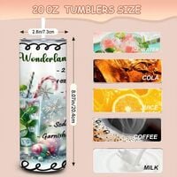 Winter Wonderland Mojito Tumbler - Christmas Cocktail 20oz Tumbler with Lid and Straw - Holiday Drink Recipe  - Thumbnail 1