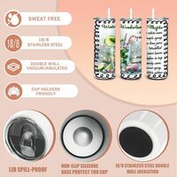 Winter Wonderland Mojito Tumbler - Christmas Cocktail 20oz Tumbler with Lid and Straw - Holiday Drink Recipe  - Thumbnail 3