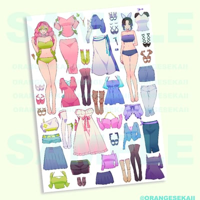 Demon slayer sticker dolls