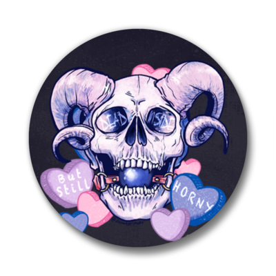 Dead inside (but still horny) | pinback buttons
