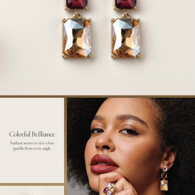 Sunset gemstone drop earrings - Thumbnail 5