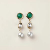 Crystal Evergreen Luxe Earrings - Thumbnail 1
