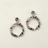 Simply Noir Statement Hoop Earrings - Thumbnail 1