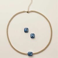 Sapphire Muse Necklace and Earring Set - Thumbnail 1