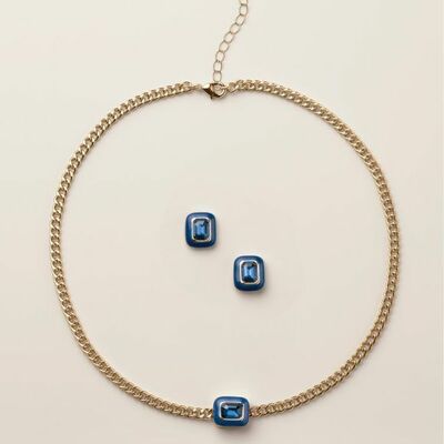 Sapphire muse necklace and earring set