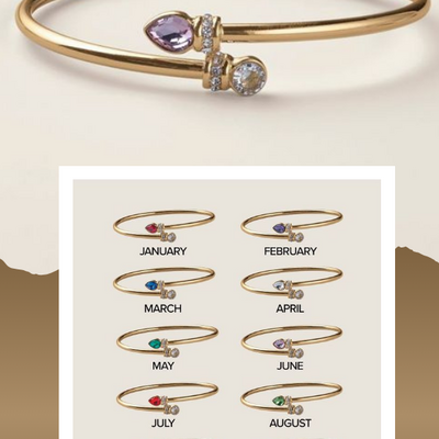 Opposites attract birthstone cuff bracelet