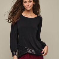 Sequin-Trim Blouse - Thumbnail 1