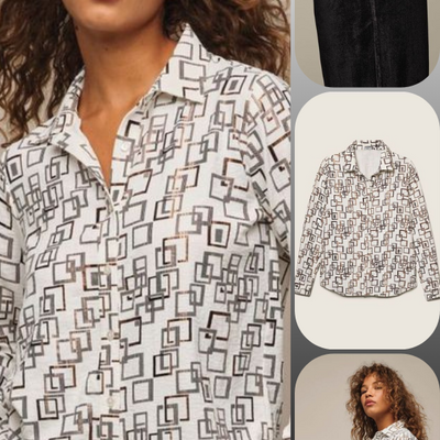 Metallic-print blouse - Thumbnail 1