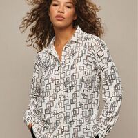 Metallic-Print Blouse - Thumbnail 1