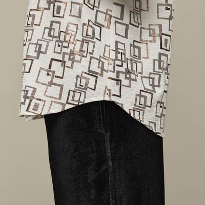 Metallic-print blouse