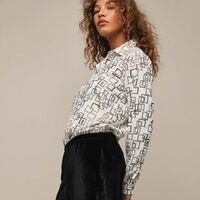 Metallic-Print Blouse - Thumbnail 3