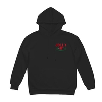 Jolly AF Hoodie - Funny Christmas Ugly Sweater Style Hoodie - Holiday Humor - Festive Unisex Pullover Hooded Sweatshirt - White or Black - Thumbnail 6