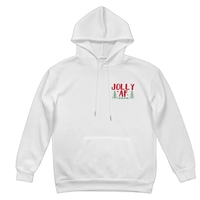 Jolly AF Hoodie - Funny Christmas Ugly Sweater Style Hoodie - Holiday Humor - Festive Unisex Pullover Hooded Sweatshirt - White or Black - Thumbnail 2