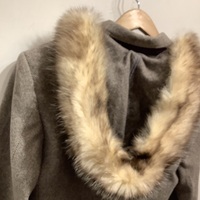 D&G wool 3 button coat with a racoon fur hood. - Thumbnail 3