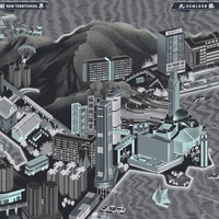 Aerial Hong Kong Map - Night Version - Thumbnail 1