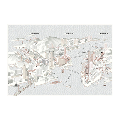 Aerial Hong Kong Map - Day Version