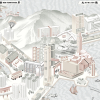 Aerial Hong Kong Map - Day Version - Thumbnail 1