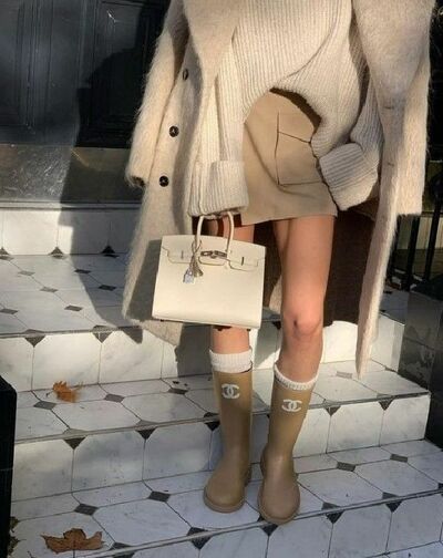 Boujee Raining Boot - Beige