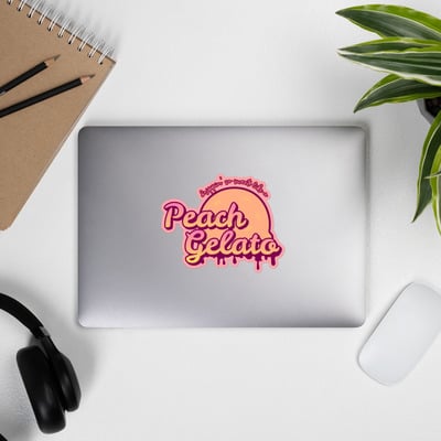 Peach gelato twice vinyl sticker