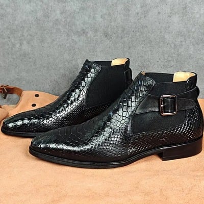 Handmade men's genuine leather shoes - Thumbnail 1