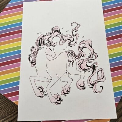 7 x 10 inch windy pony original pencil and ink piece 