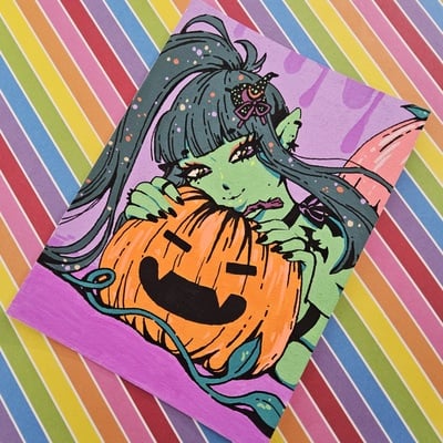 4.75 x 6.5 original witch posca piece 