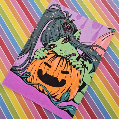 4.75 x 6.5 original Witch Posca piece 