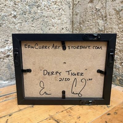 "derpy tiger" limited edition print shadowbox