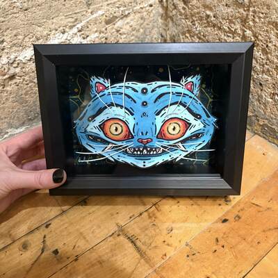 "derpy tiger" limited edition print shadowbox - Thumbnail 1