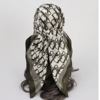 Square printed silk scarf - Thumbnail 2