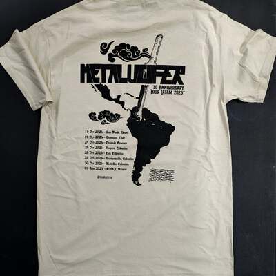 Metalucifer t-shirt (leftovers from mexico date) beige color