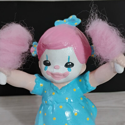 Spooky repainted figurine- clown girl