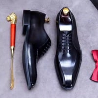 Handmade men's genuine leather shoes - Thumbnail 1