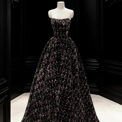 Beautufil a-line sequins long prom party gown - Thumbnail 1