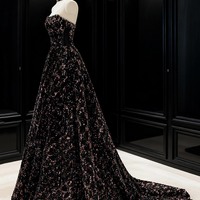 Beautufil A-Line Sequins Long Prom Party Gown - Thumbnail 1