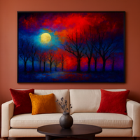 Nocturne in Crimson and Cobalt Art Print - Thumbnail 4
