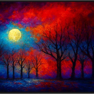 Nocturne in crimson and cobalt art print