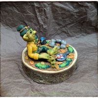 Goblin Forest Park Ranger figurine sculpture made from polymer clay  - Thumbnail 3